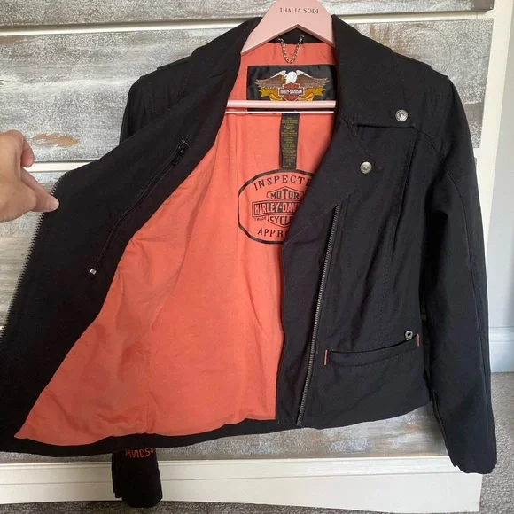Harley Davidson Asymmetrical Zip Black Jacket - Picture 12 of 12